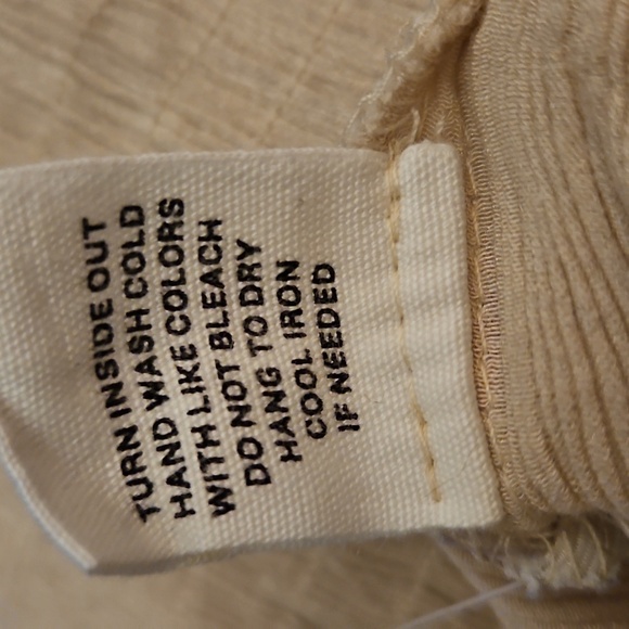 BLU PEPPER Gold Metallic Cream Smocked Peplum Long Sleeve Criss Cross Top - Picture 10 of 10